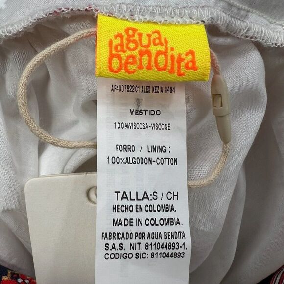 Agua Bendita NWT Alex Kezia Hand Made Mini Dress Pink Size Small - Picture 8 of 13